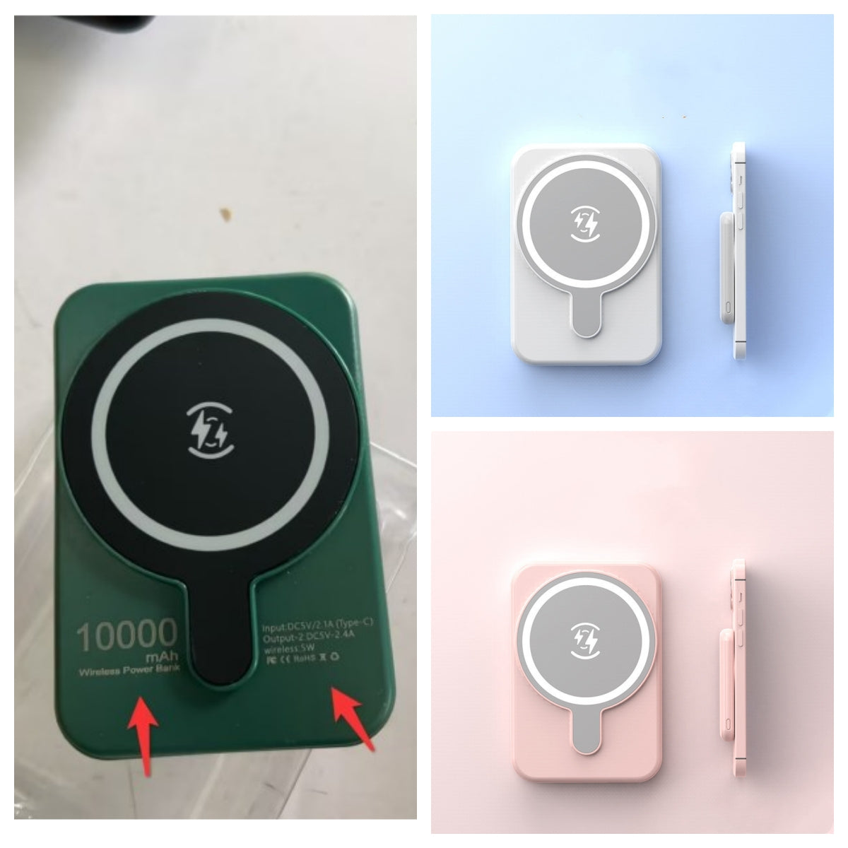 Mini Power Bank Magnetico Wireless a Ricarica Rapida da 5000 mAh Portatile