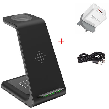Stazione di ricarica rapida 3 in 1, supporto per caricabatterie wireless, dock di ricarica rapida wireless per supporto per telefono