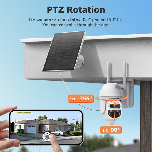Long Battery Life Wireless WiFi Camera - Outdoor Security for Courtyard & Garden, AI Motion Detection, Waterproof.