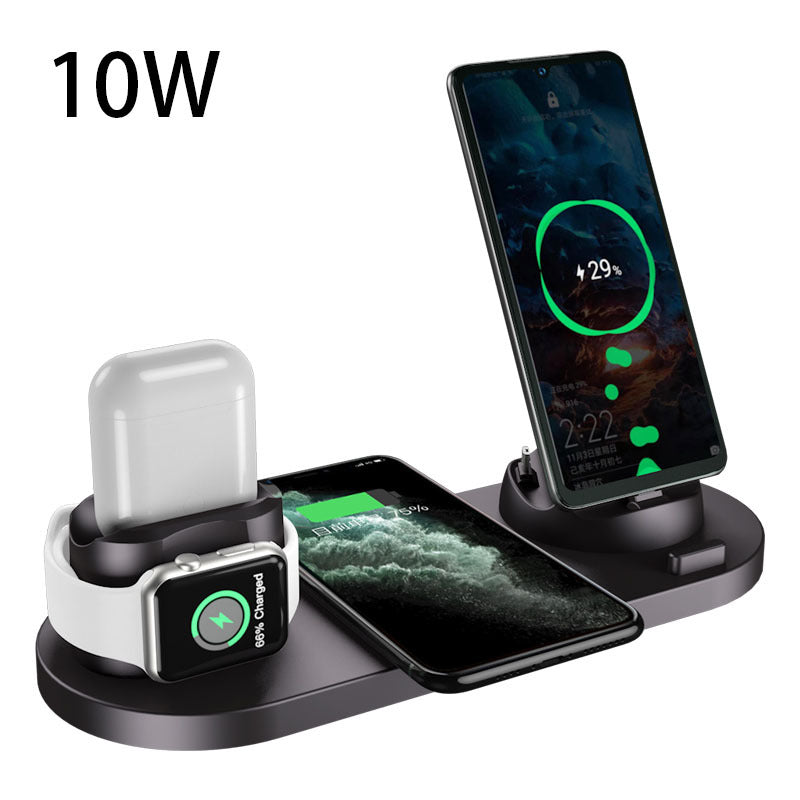 Caricabatterie wireless per iPhone, caricabatterie rapido per telefono, base di ricarica rapida per telefono, orologio, stazione di ricarica 6 in 1
