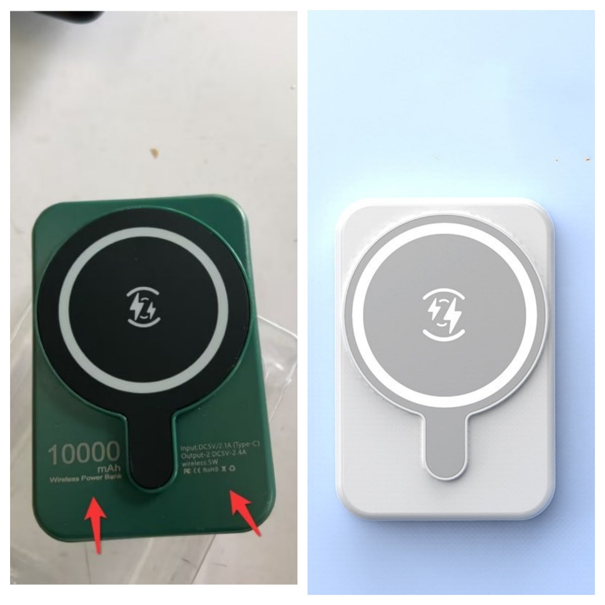 Mini Power Bank Magnetico Wireless a Ricarica Rapida da 5000 mAh Portatile