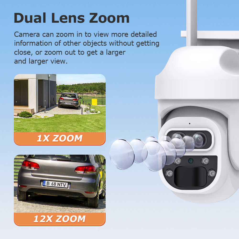 Long Battery Life Wireless WiFi Camera - Outdoor Security for Courtyard & Garden, AI Motion Detection, Waterproof.