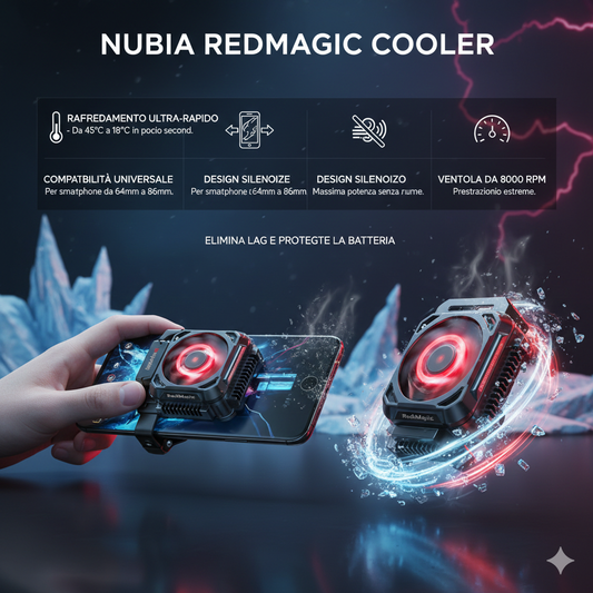 Nubia RedMagic Cooler - Ventola di Raffreddamento Magnetica per Smartphone Gaming